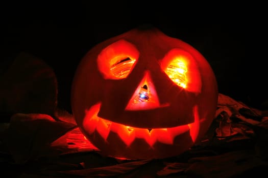 halloween decoration (pumpkin) isolated on the black background