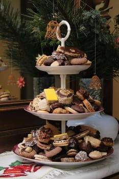 traditional czech christmas cookies as nice food background
