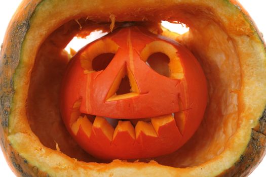 halloween pumpkins isolated on the white background