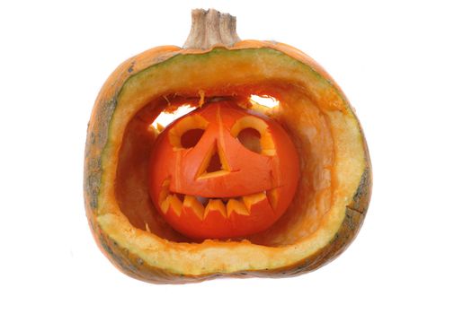 nice halloween pumpkin isolated on the white background