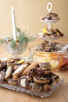 traditional czech christmas cookies as nice food background