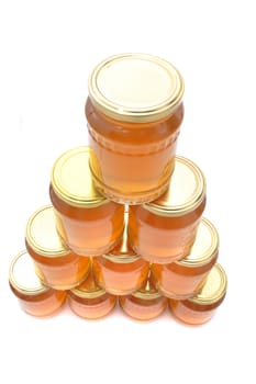 fresh honey isolated on the white background
