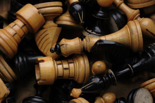 chess as nice game background with wooden pieces 
