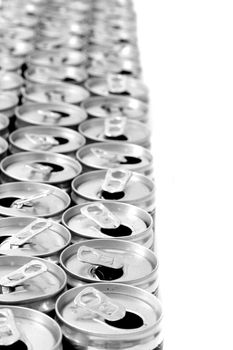 empty cans isolated on the white background