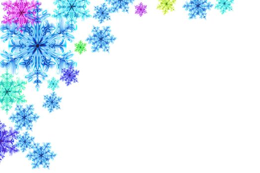 abstract snow flakes background on the white 