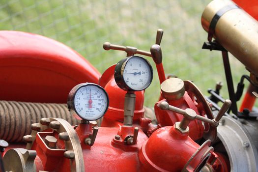 old fire man equipment as nice technological background