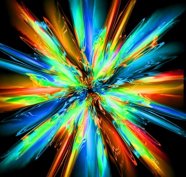 abstract color explode generated by the computer