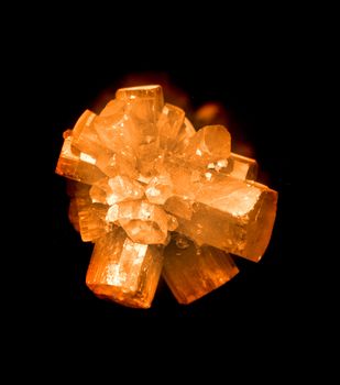 nice mineral aragonite isolated on the black background