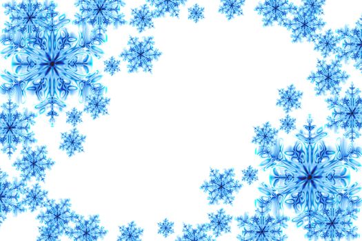 abstract snow flakes background on the white 