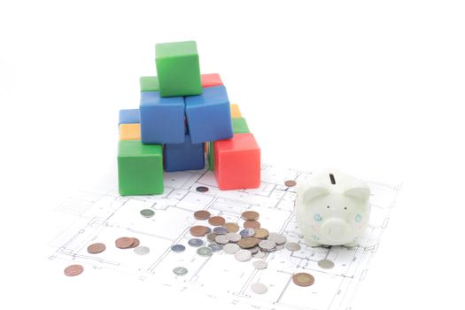 savings and home plans isolated on the white background