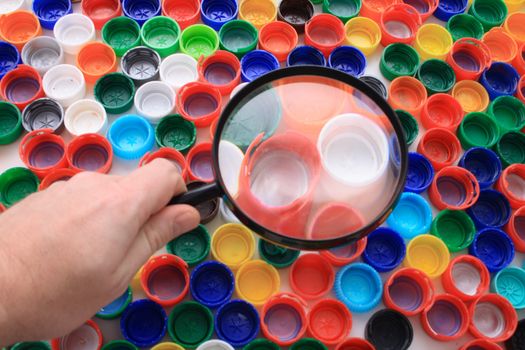 color background from the plastic caps 