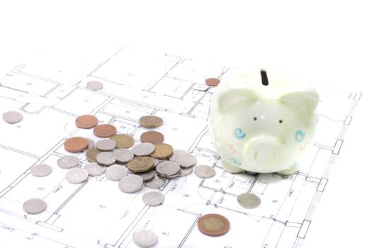 savings and home plans isolated on the white background