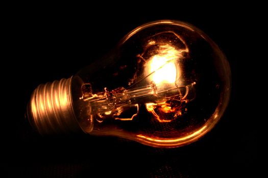 light bulb isolated on the black background