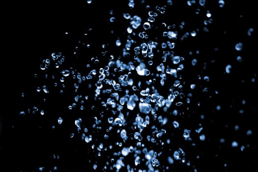 water drops isolated on the black background