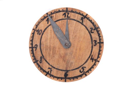 old clock isolated on the white background