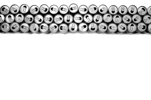 empty beer cans isolated on the white background