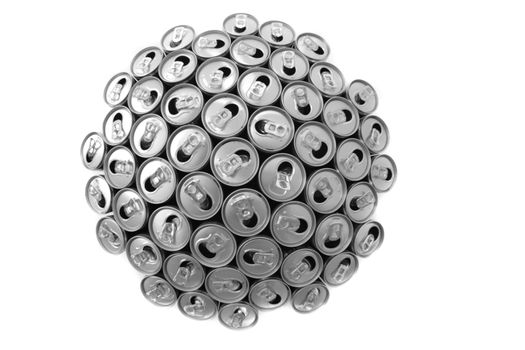 empty cans isolated on the white background