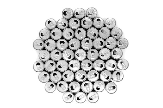 empty cans isolated on the white background