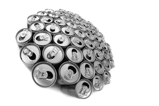empty cans isolated on the white background