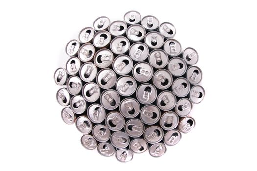 empty beer cans isolated on the white background