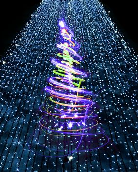 christmas tree form the color xmas lights