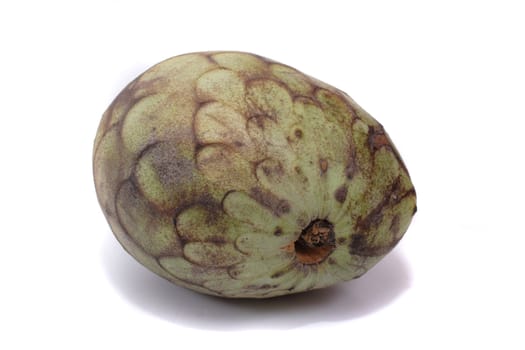 exotic cherimoya fruit isolated onm the white background