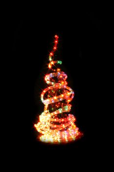 xmas tree isolated on the black background