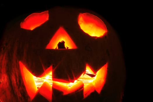 halloween pumpkin isolated on the black background
