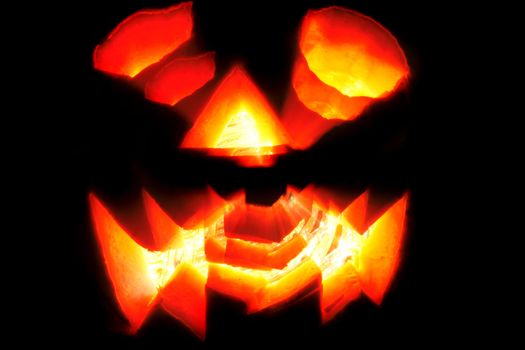 halloween pumpkin isolated on the black background
