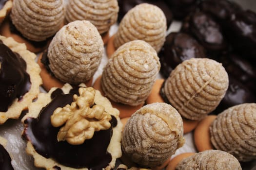 czech homemade christmas cookies as very nice desert background