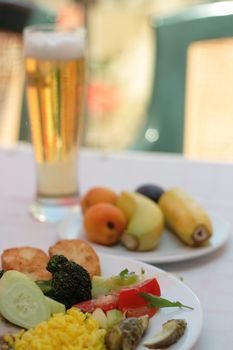 very nice vegetarian dinner in the restaurant 