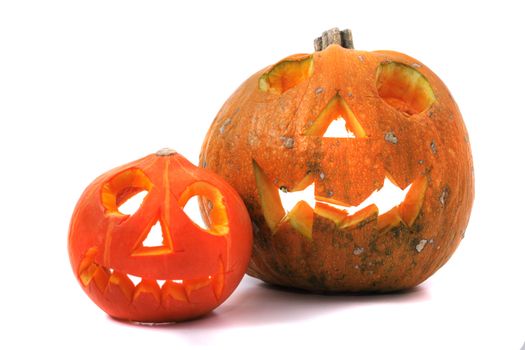 halloween pumkins isolated on the white background