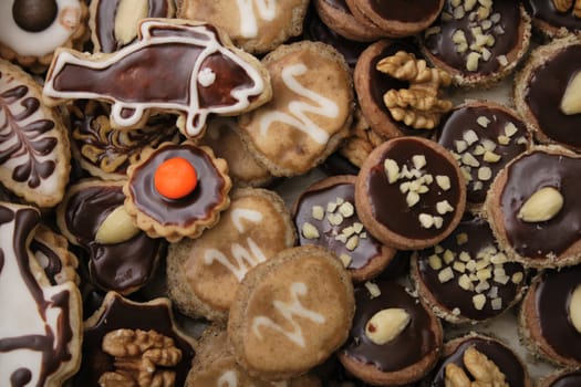 czech homemade christmas cookies as very nice desert background