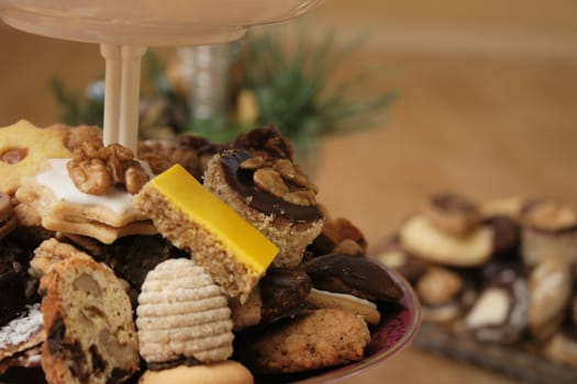 czech homemade christmas cookies as very nice desert background
