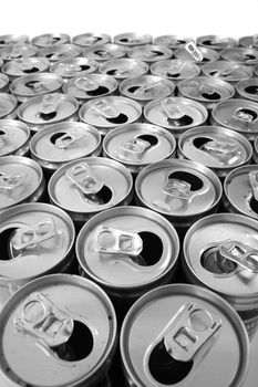 empty cans isolated on the white background