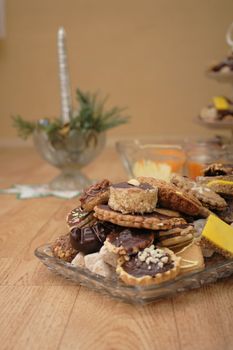 treditional czech homemade sweet cookies as christmas background