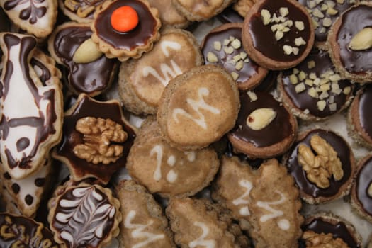 czech homemade christmas cookies as very nice desert background