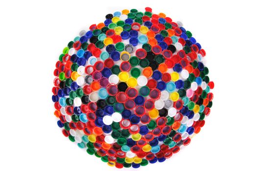 plastic caps isolated on the white backgropund