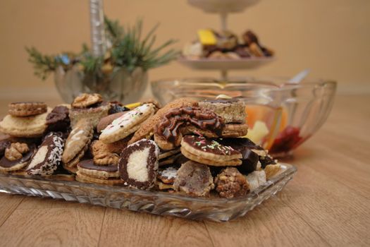 treditional czech homemade sweet cookies as christmas background