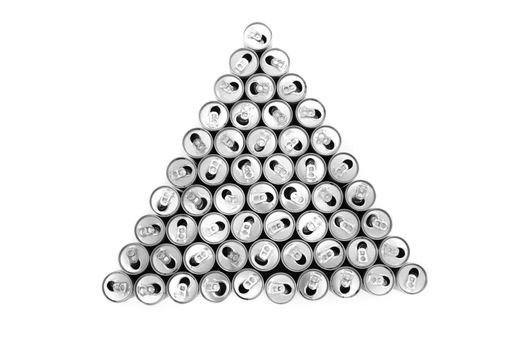 empty cans isolated on the white background