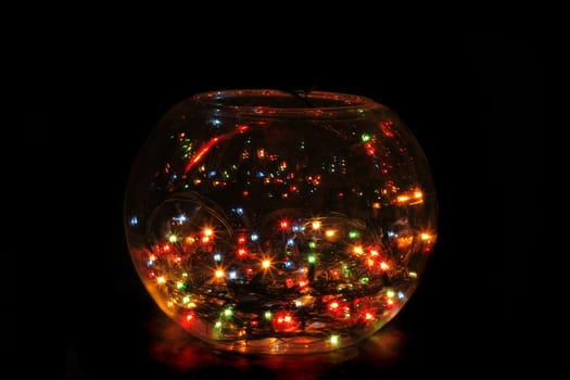 xmas tree (lights) in the glass sphere
