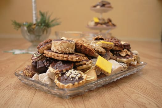 czech homemade christmas cookies as very nice desert background