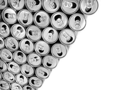 empty cans isolated on the white background