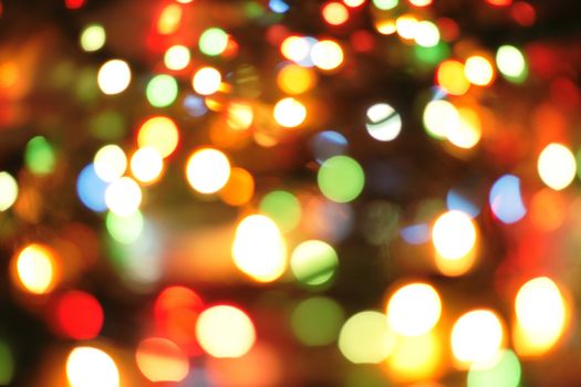christmas lights isolated on the black background