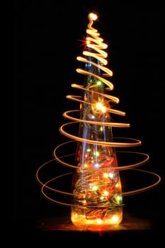 christmas alcohol as xmas tree from the color lights