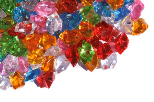 plastic diamonds isolated on the white background