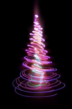 xmas tree (lights) on the color background