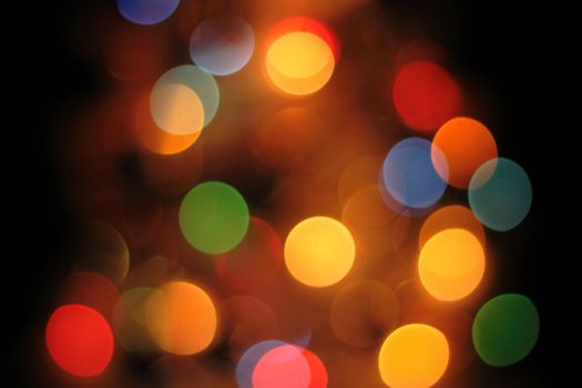 christmas lights isolated on the black background