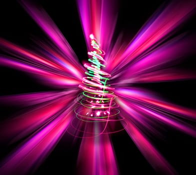 xmas tree (lights) on the color background