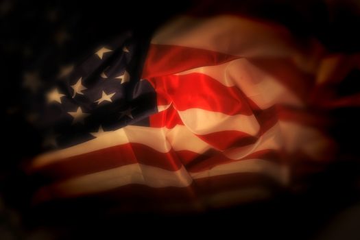 USA flag as very nice national background in the night 